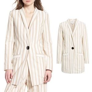 NWT Chriselle x JOA boyfriend stripe blazer XS